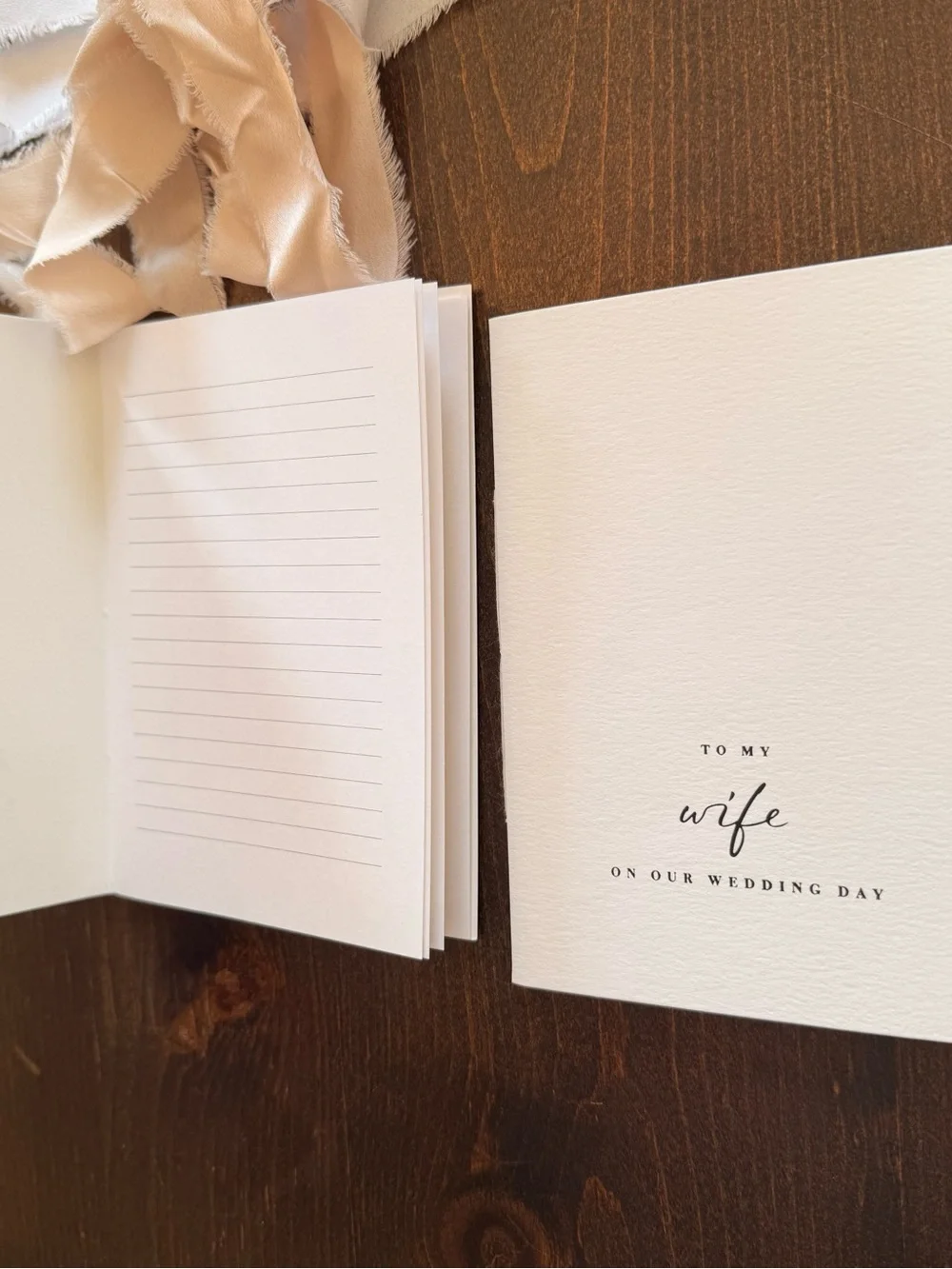 Wedding Vow Books Cards Set with Soft Ribbons NEW Husband and Wife